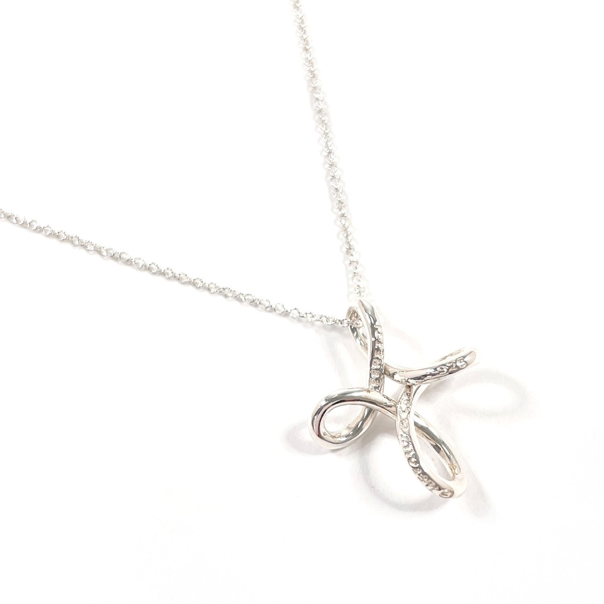TIFFANY&Co. Necklace Infinity cross Elsa Peretti Silver925 accessory Women