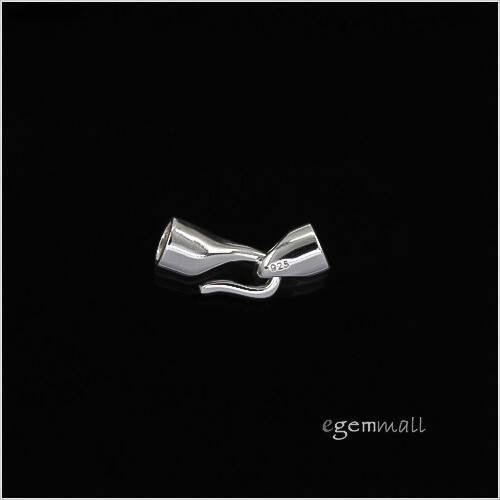 Sterling Silver Hook and Eye Clasp Cord End For 3mm Leather Cord #97691