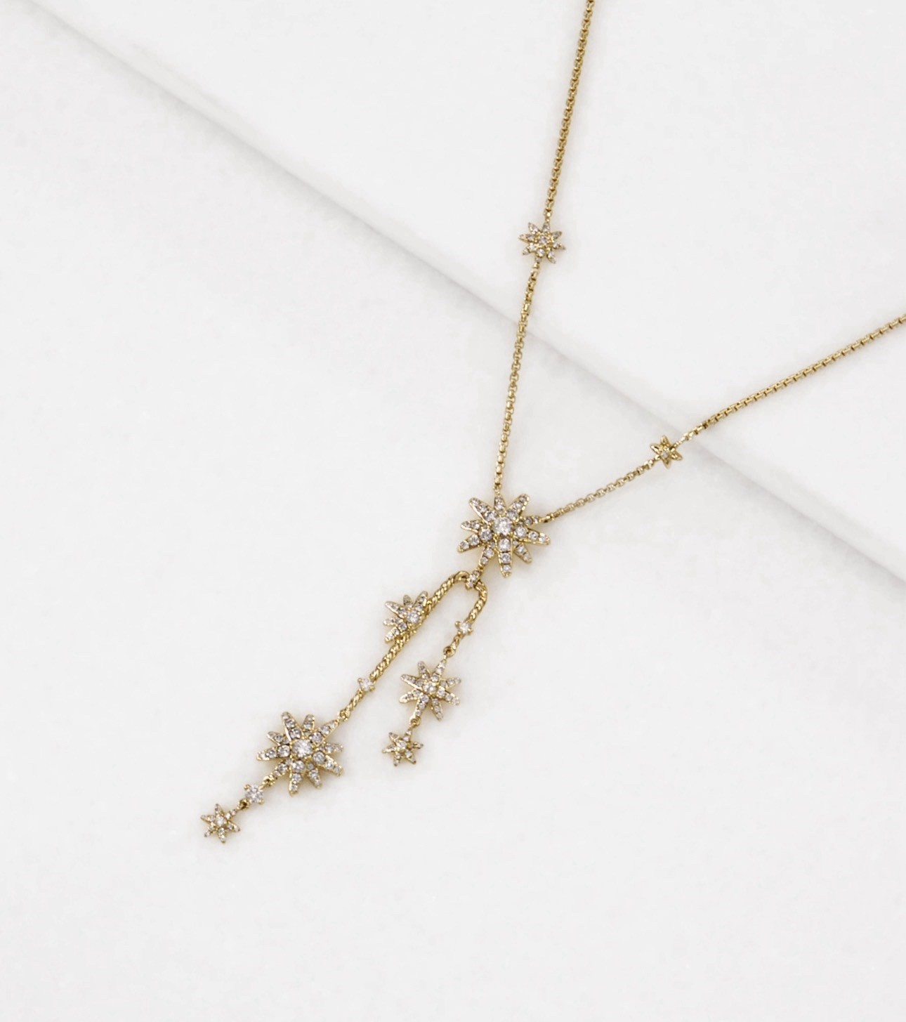 AUTHENTIC DAVID YURMAN STARBURST CLUSTER NECKLACE 18K Yellow Gold with Diamonds