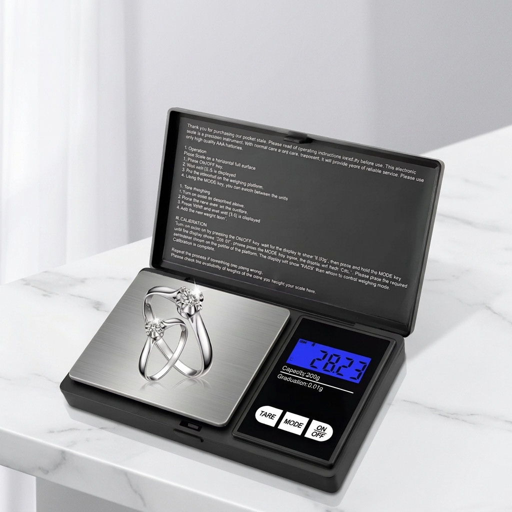Digital Jewelry Scale 1000g x 0.1g Precision Pocket Gram Gold Silver Balance