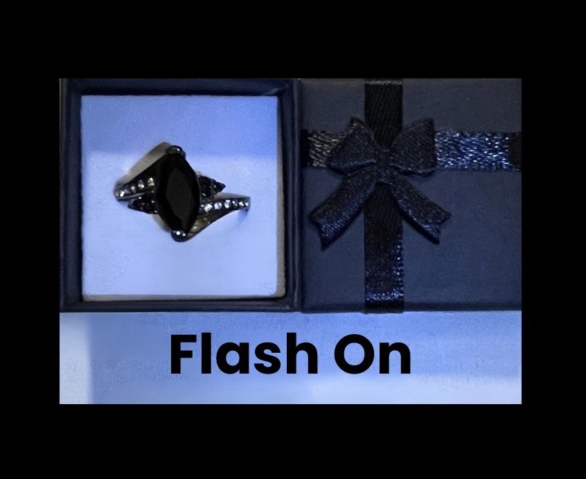 DEAL! Unique 925SS Filled w Black Rhodium Fin Black Sapphire CZ Marquise Ring 10