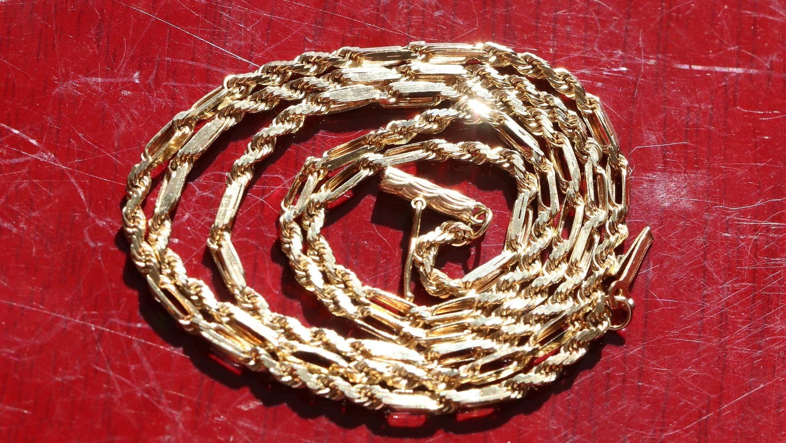 14k yellow gold necklace 20.0″ Figarope chain vintage 7.90gr N3637 Fortunoff