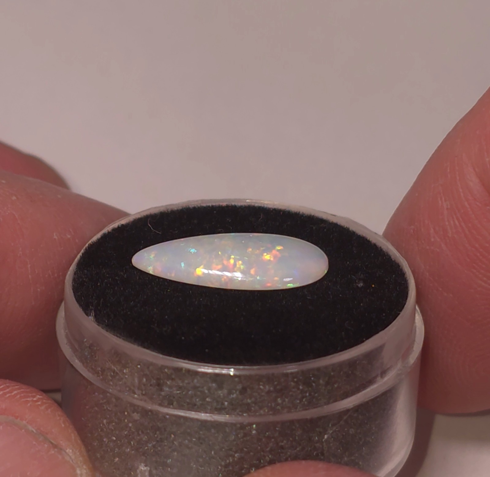 White Opal Coober Pedy Australia Natural Opal Pear Cabochon – 16 mm x 7.5 mm