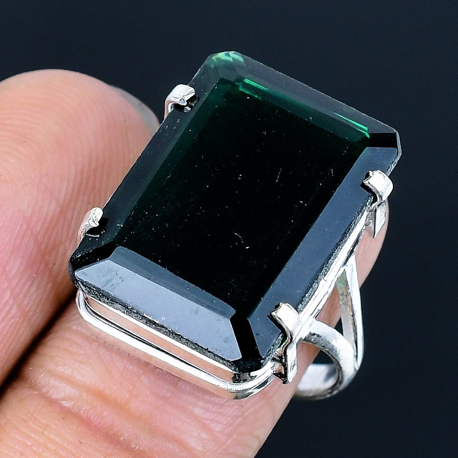 Diopside Handmade 925 Sterling Silver Jewelry Ring US Size 8