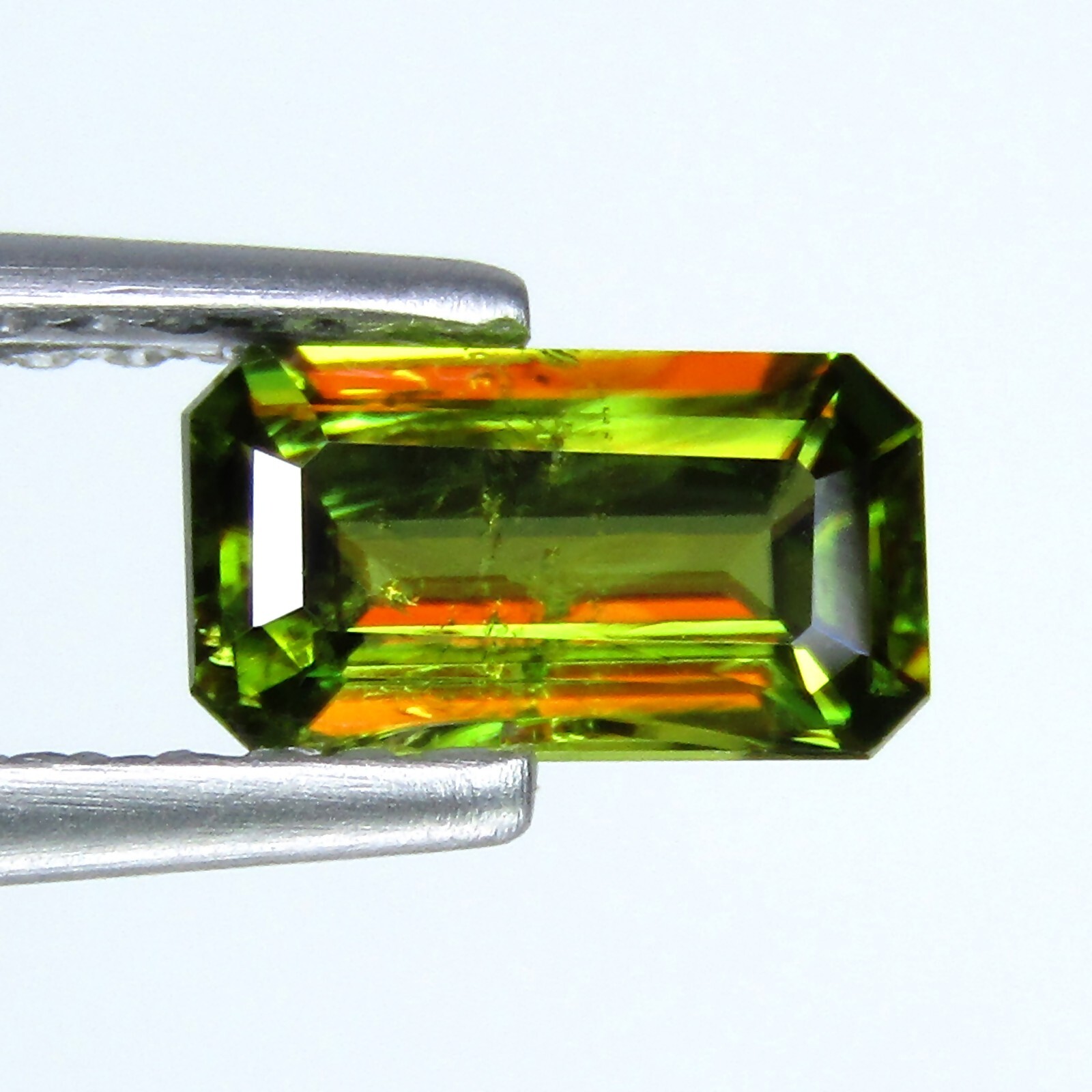 065Cts STUNNING EMERALD CUT NATURAL CHROME GREEN SPHENE TITANITE LOOSE GEMSTONE