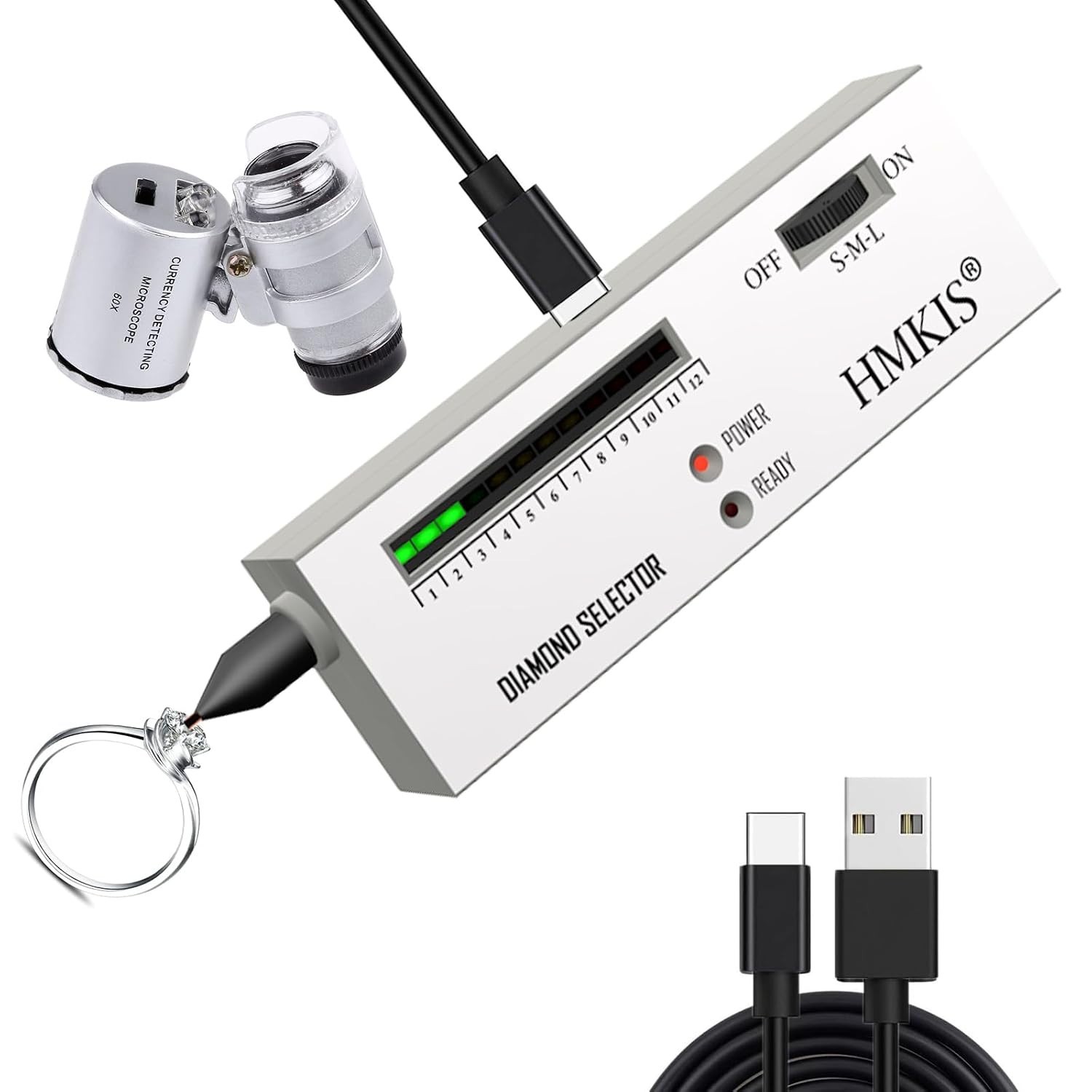 Professional Diamond Tester Pen & 60X Loupe Magnifier – Accurate and Compact