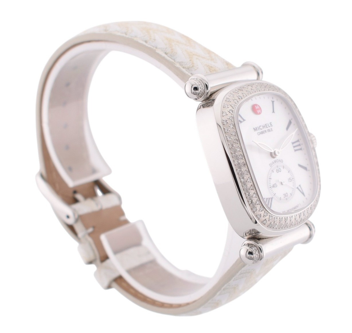 Michele Caber Isle White MOP Dial 140 Diamonds Watch 0.58 CT TW MW16C01A2025