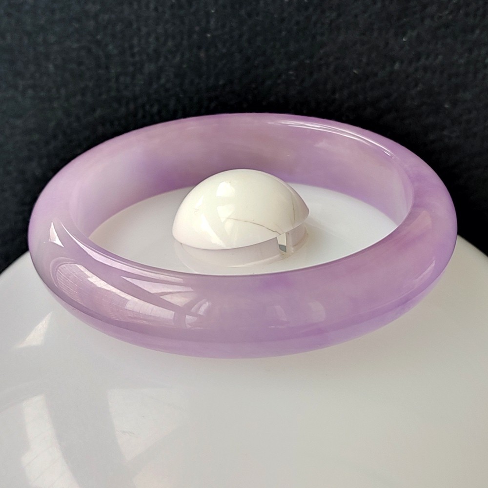 Certified Grade A 54-55mm Lavender Natural Burma Jade jadeite Bangle Bracelet