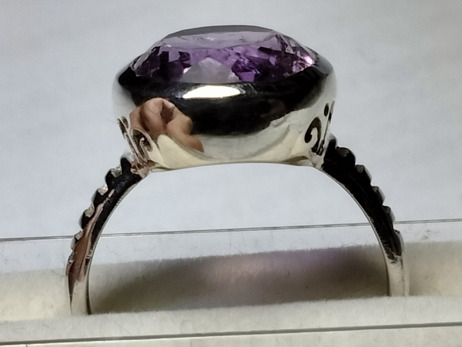 AESTHETIC NATURAL AMETHYST IN .925 STERLING SILVER RING IN SIZE 8.75-9.0