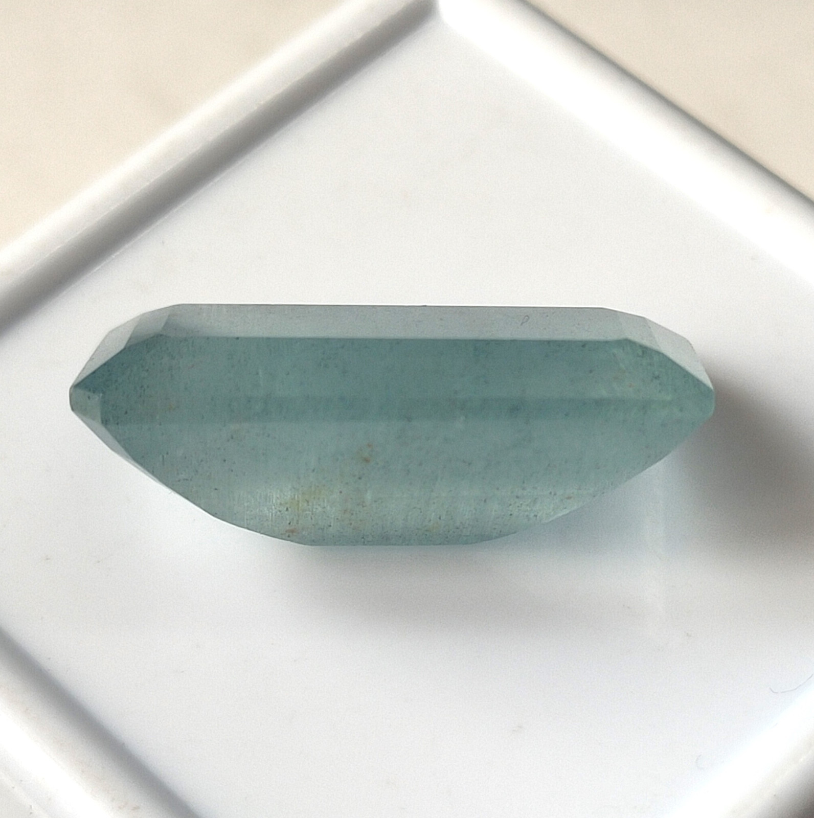 17.55 Carat Natural Aquamarine Blue 23X12.5 mm Rectangle Cut Faceted Gemstone
