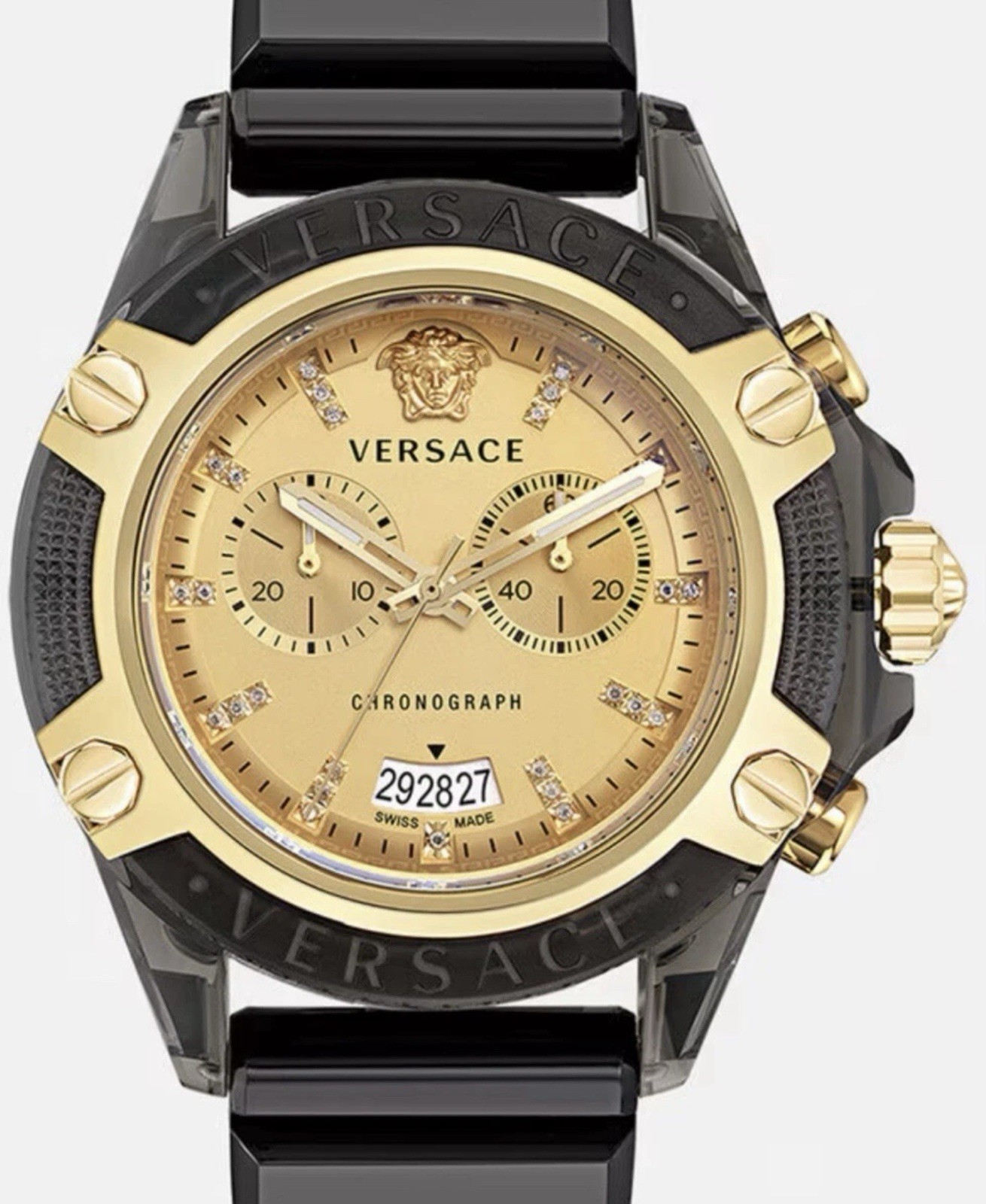 Last One Exclusive VERSACE Icon Active Diamond & 18K Gold Ed. Chrono $1,945.00