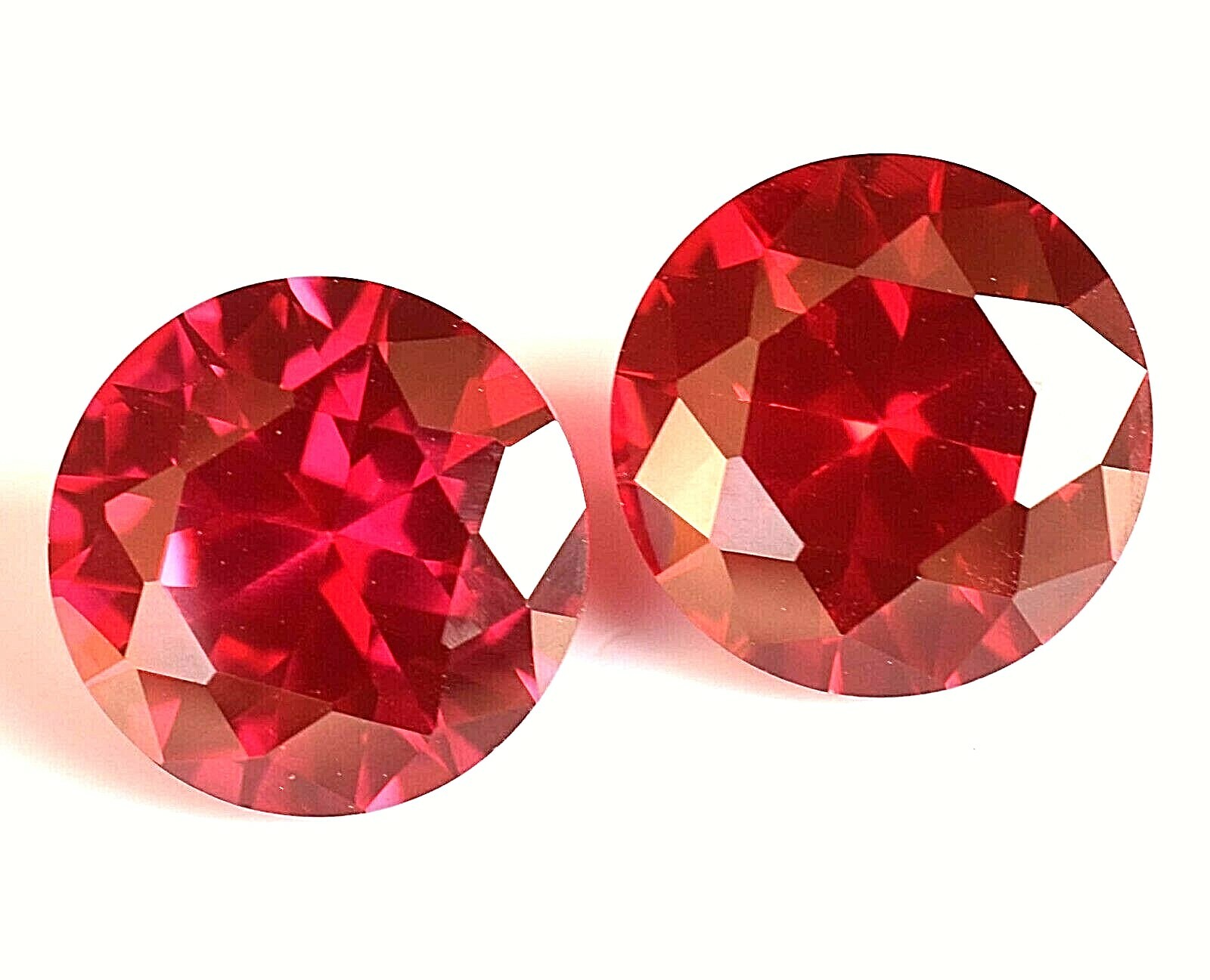 Pair Natural Red Ruby Round 11.00 mm Certified Treated Loose Gemstone