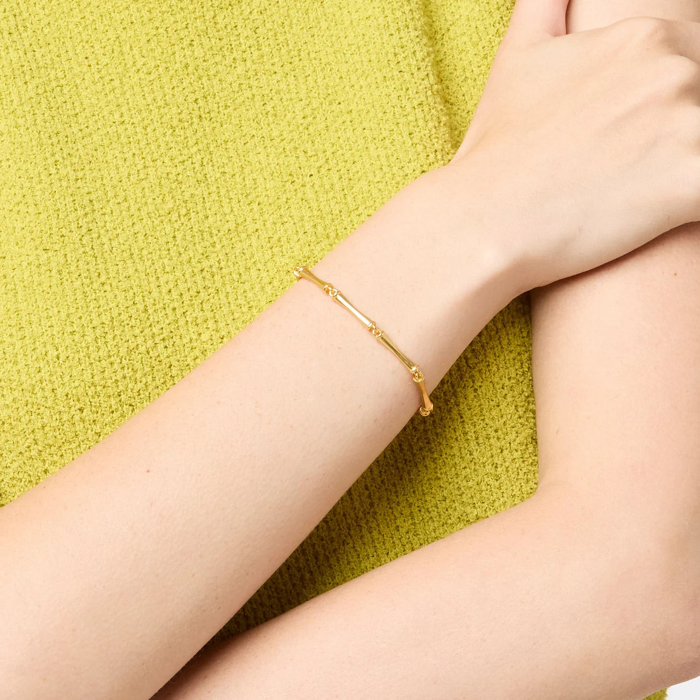julie vos Bamboo Bracelet Modern yet classic golden bracelet