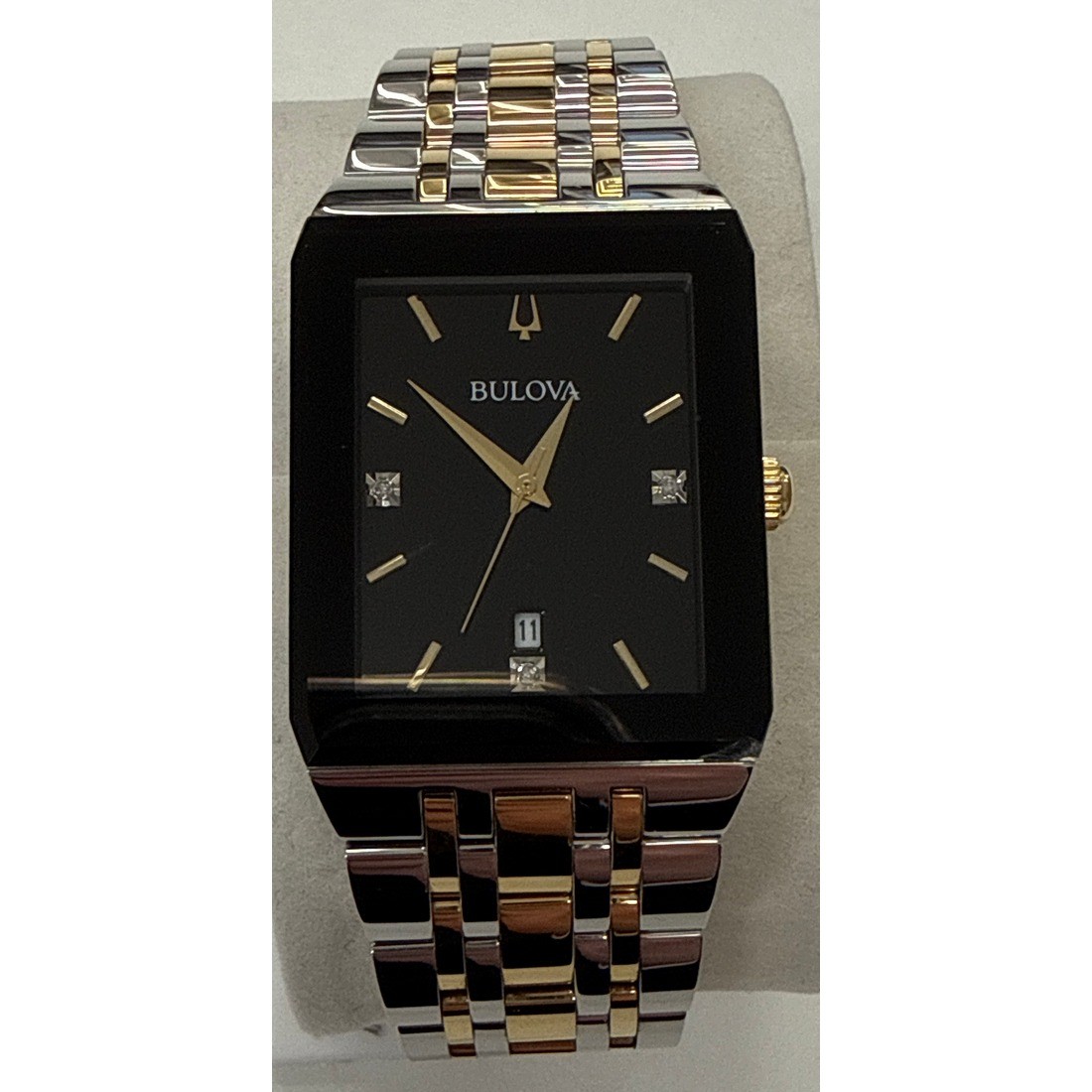 Bulova Quadra Men’s Black Dial Quartz Watch 98D153