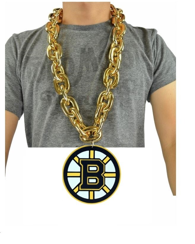 New NHL Boston Bruins GOLD Fan Chain Necklace Foam