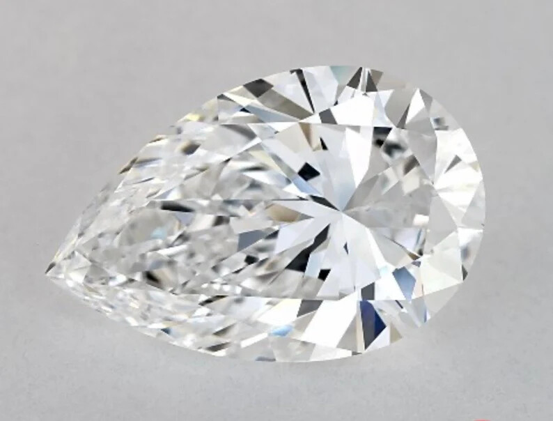 GRA Certified Loose Moissanite Pear Shape Stones D VVS1 All Sizes USA Stock
