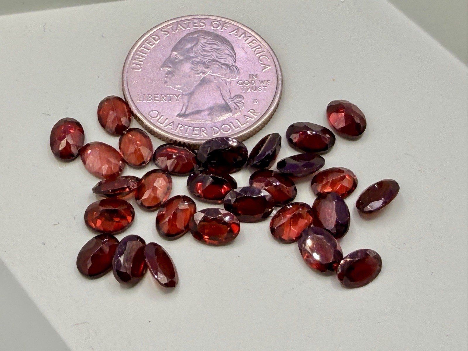 24ctw Cut Gemstones Red Garnet 5x7mm Estate Jewelry Making Lot 27 Pcs
