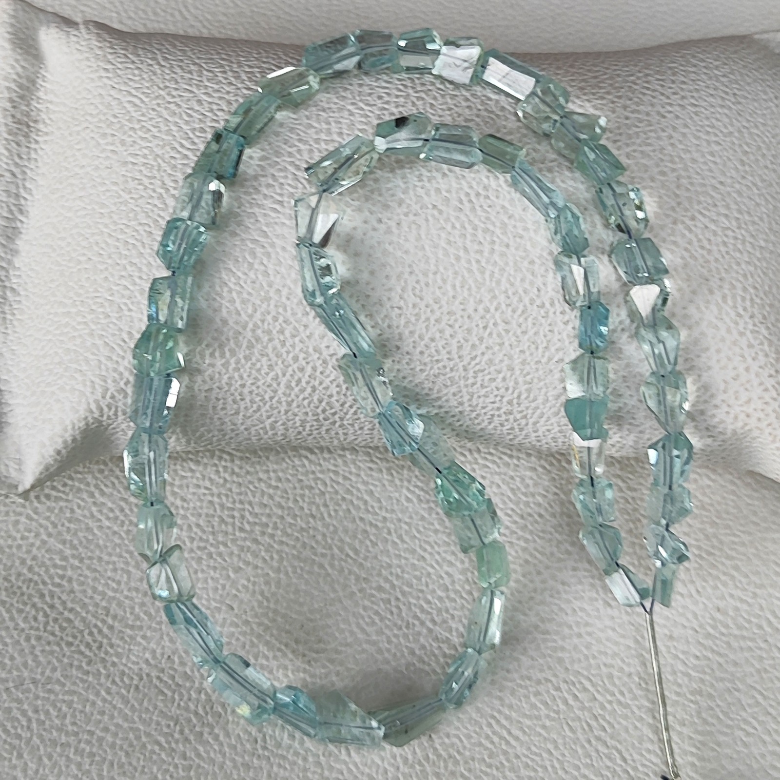 Natural Blue Aquamarine Faceted Nugget Beads 7-9mm 16″ Strand Brazil Jewelry DIY