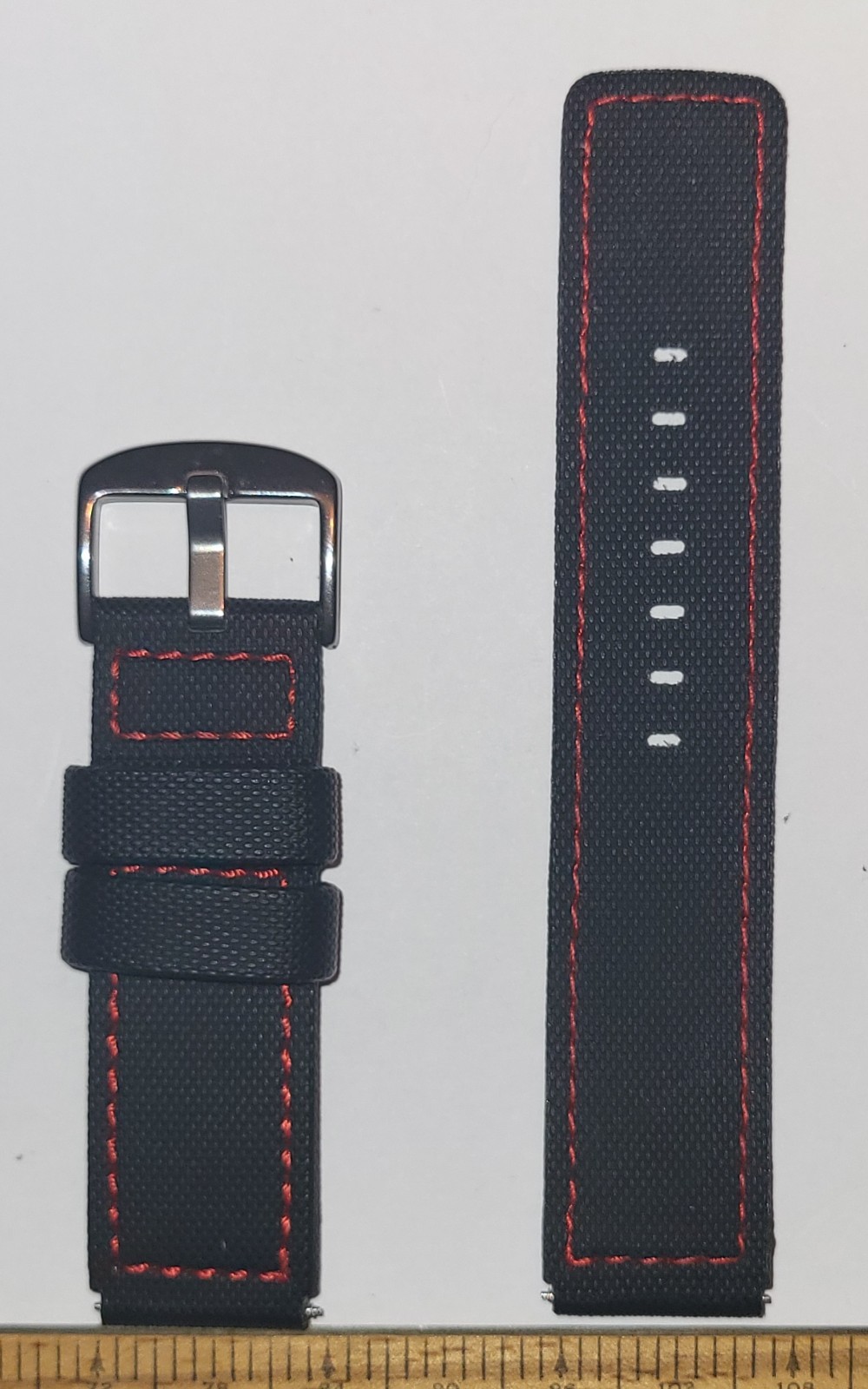 NOS Pro-Grade Sailcloth Composite 22mm Notched Dive Strap (Flares to 24mm) 