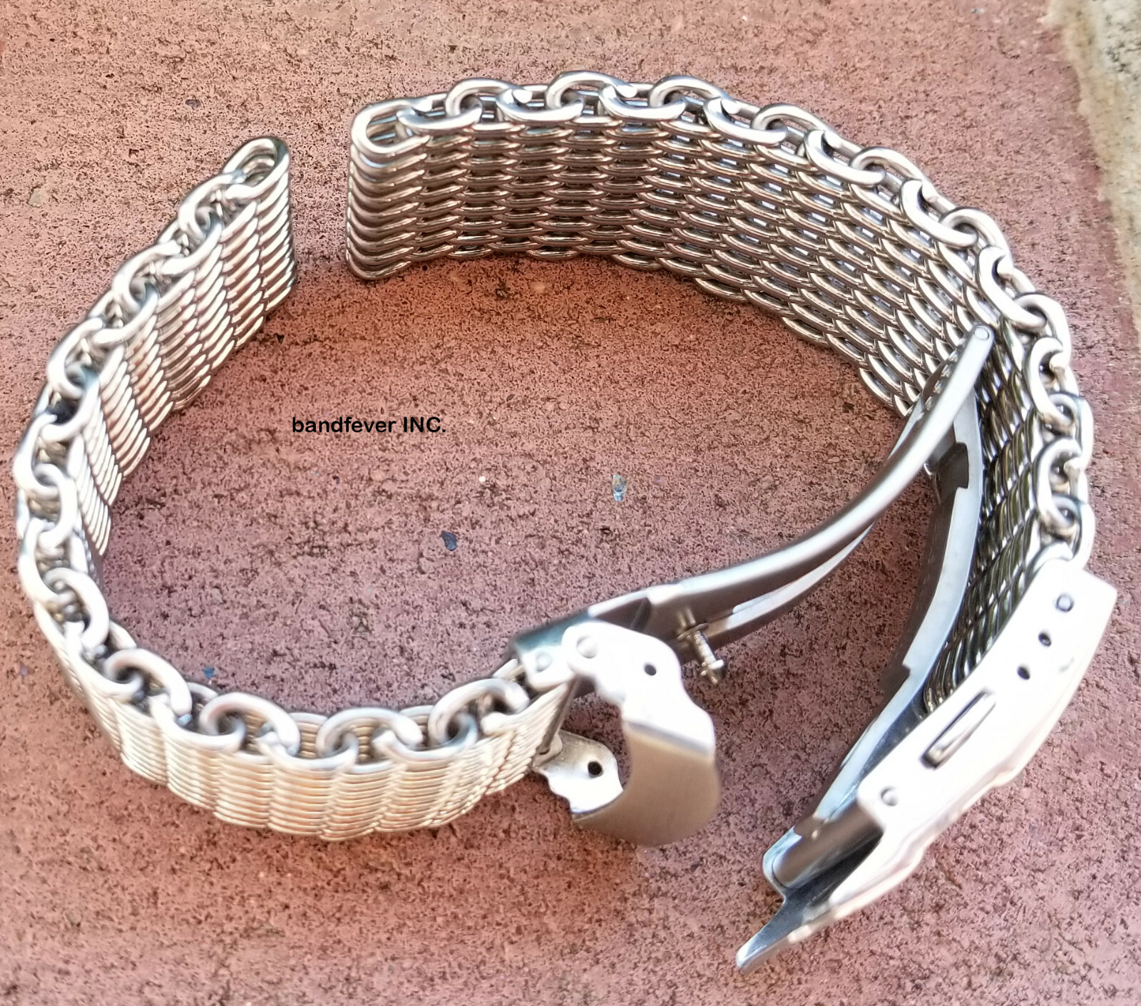 CLEARANCE 22mm ALL Brushed Shark Stainless Steel Mesh Watch Band W/ Solid Buckle