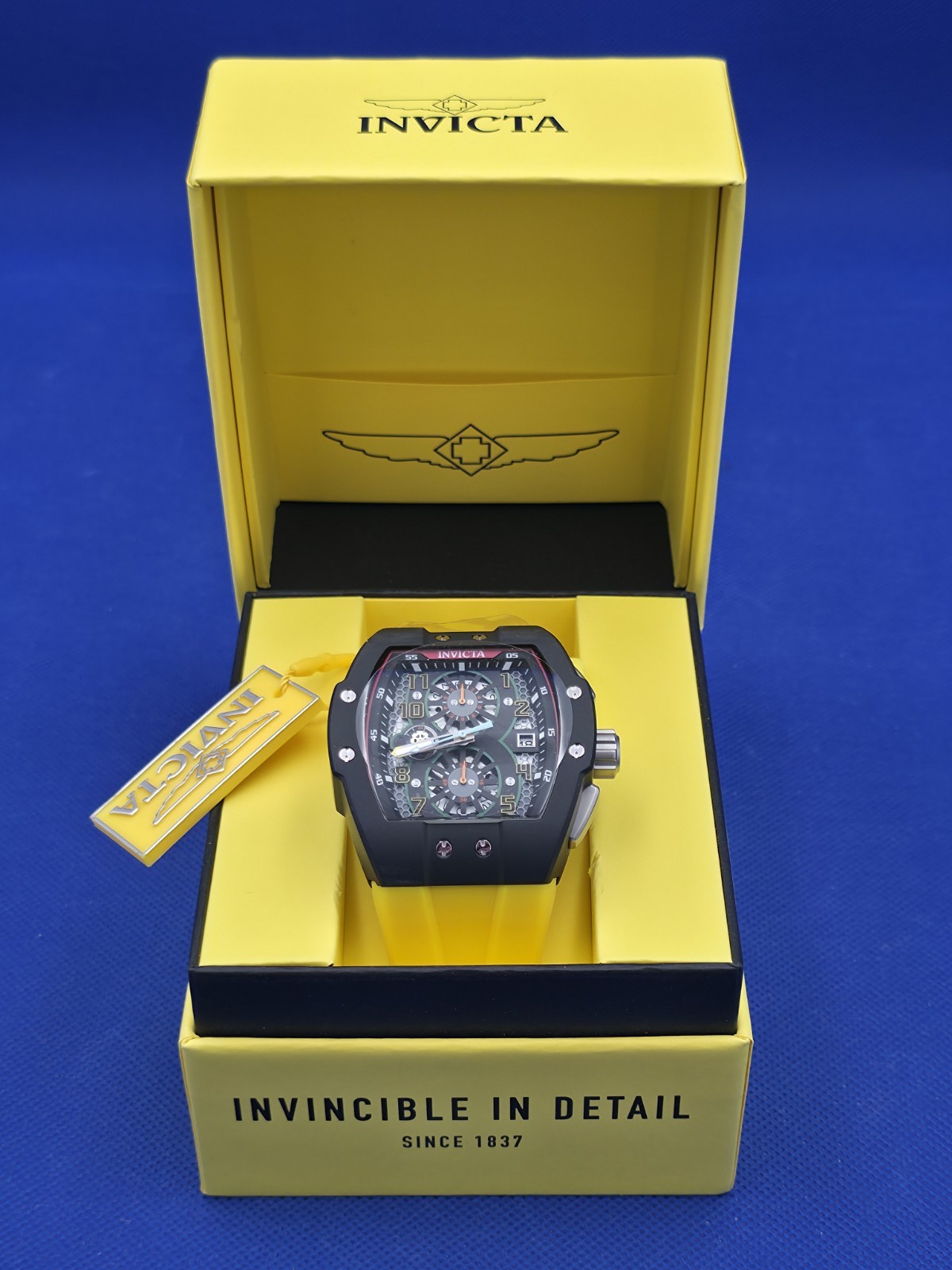 Invicta Racing Gridlock Men’s 47mm Skeleton Dial Yellow Chronograph Watch 48337