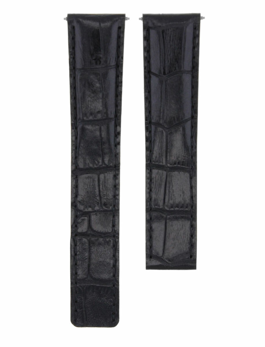 18MM LEATHER WATCH BAND STRAP FOR TAG HEUER F1 FORMULA DEPLOYMENT CLASP BLACK