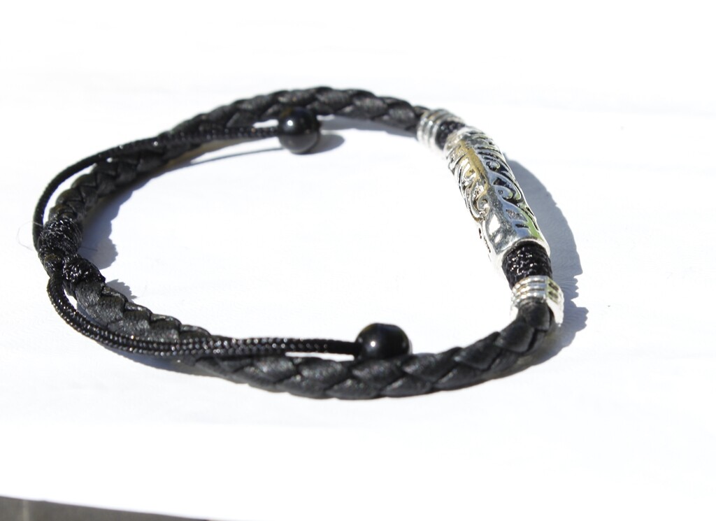 Women/ Men Genuine Leather Lucky Star Pipe Black Rope Anklet Bracelet One Size