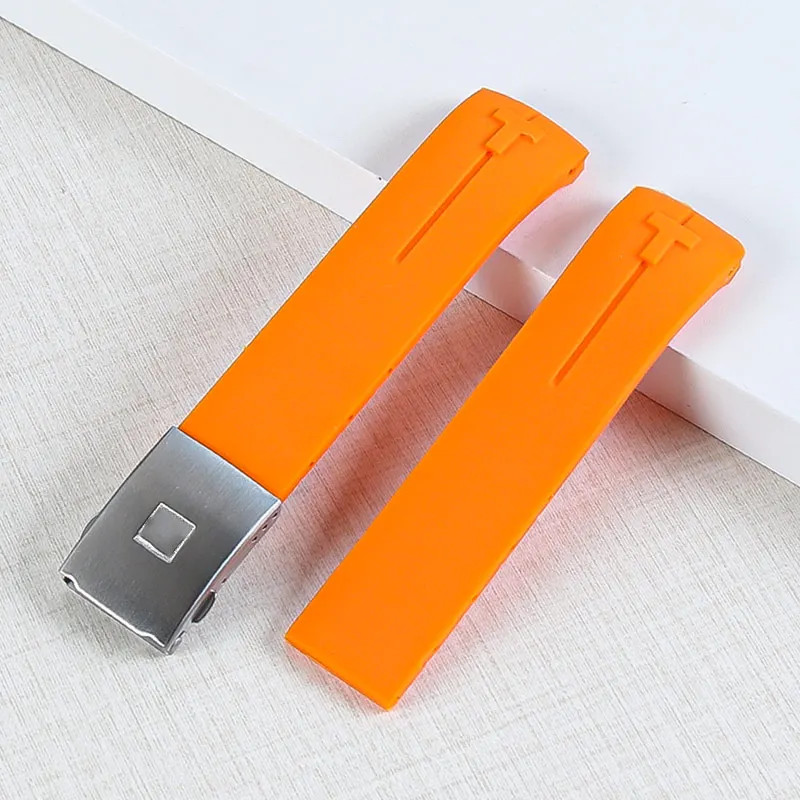 20mm 21mm Curved Silicone Watch Band For Tissot T-Touch T013 T081 T047 Strap