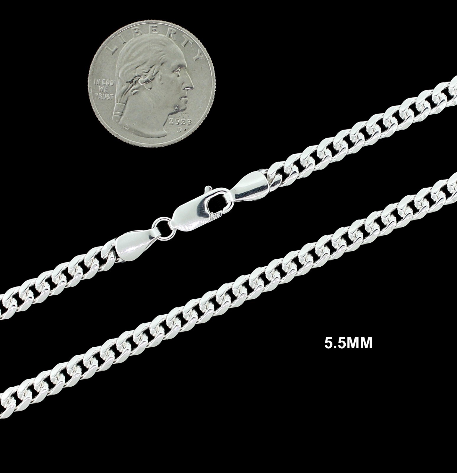 Real Miami Cuban Link Chain Or Bracelet Solid 925 Sterling Silver Box Lock ITALY