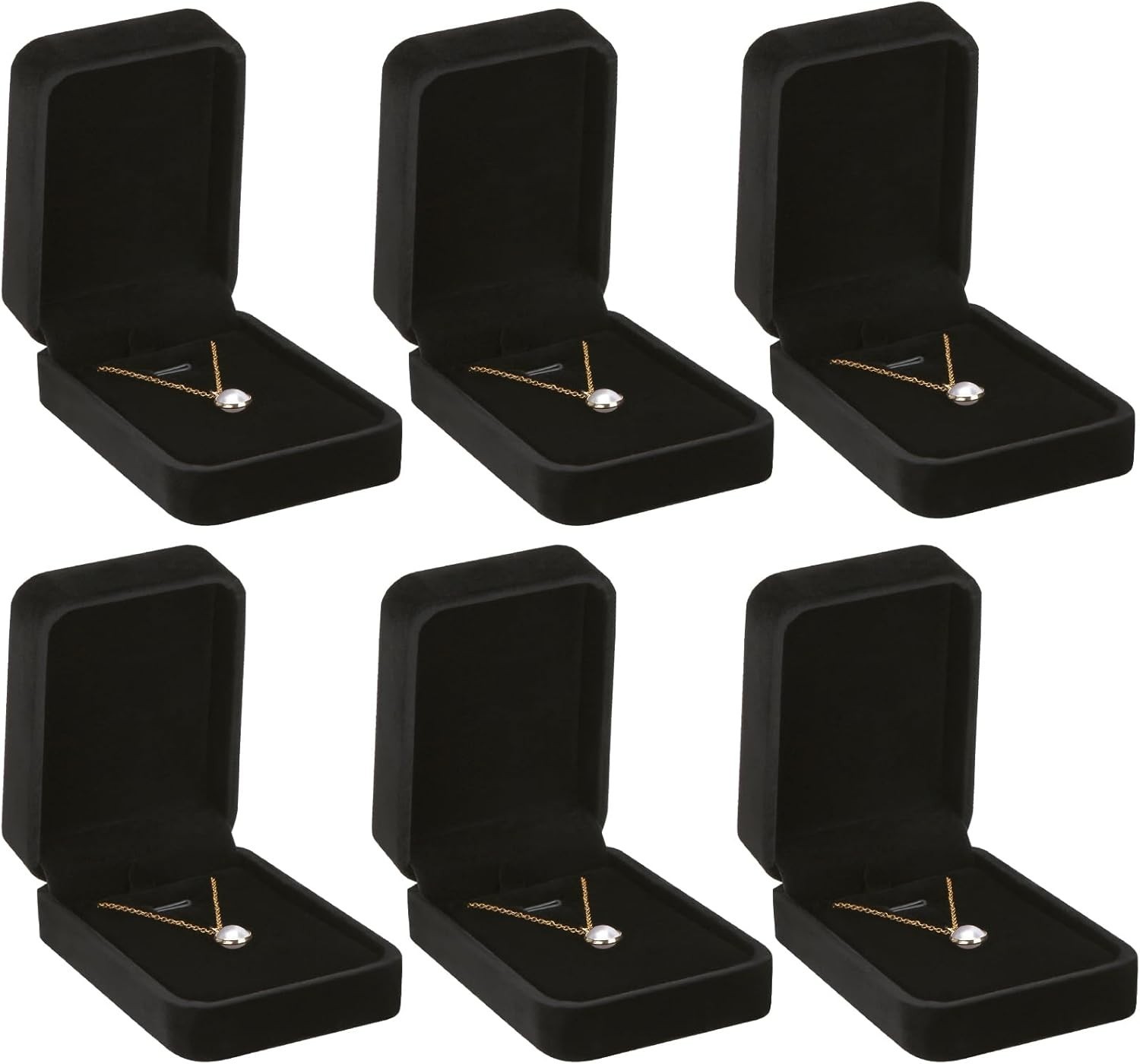 6 Pieces Velvet Jewelry Gift Boxes for Necklace Pendant Bracelet Ring Earring..