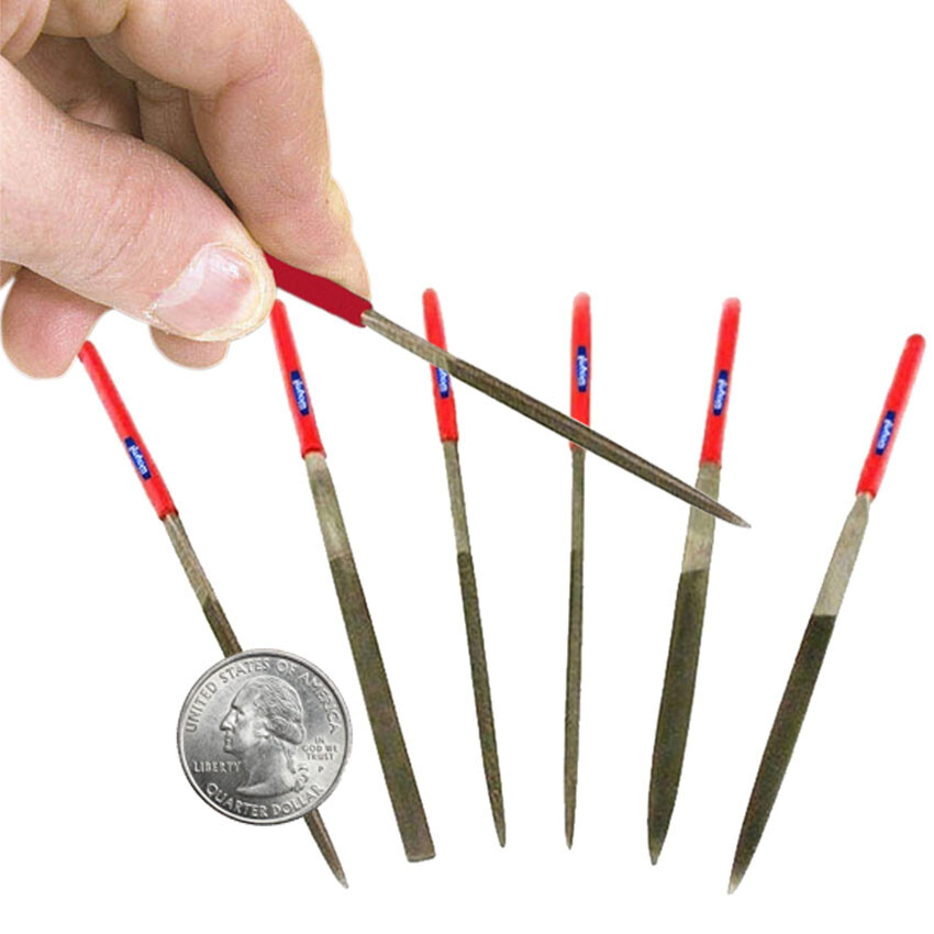 4″ Miniature Steel Needle File Se 6 Pc 2mm x 100mm Fine Cut Jewelry Craft