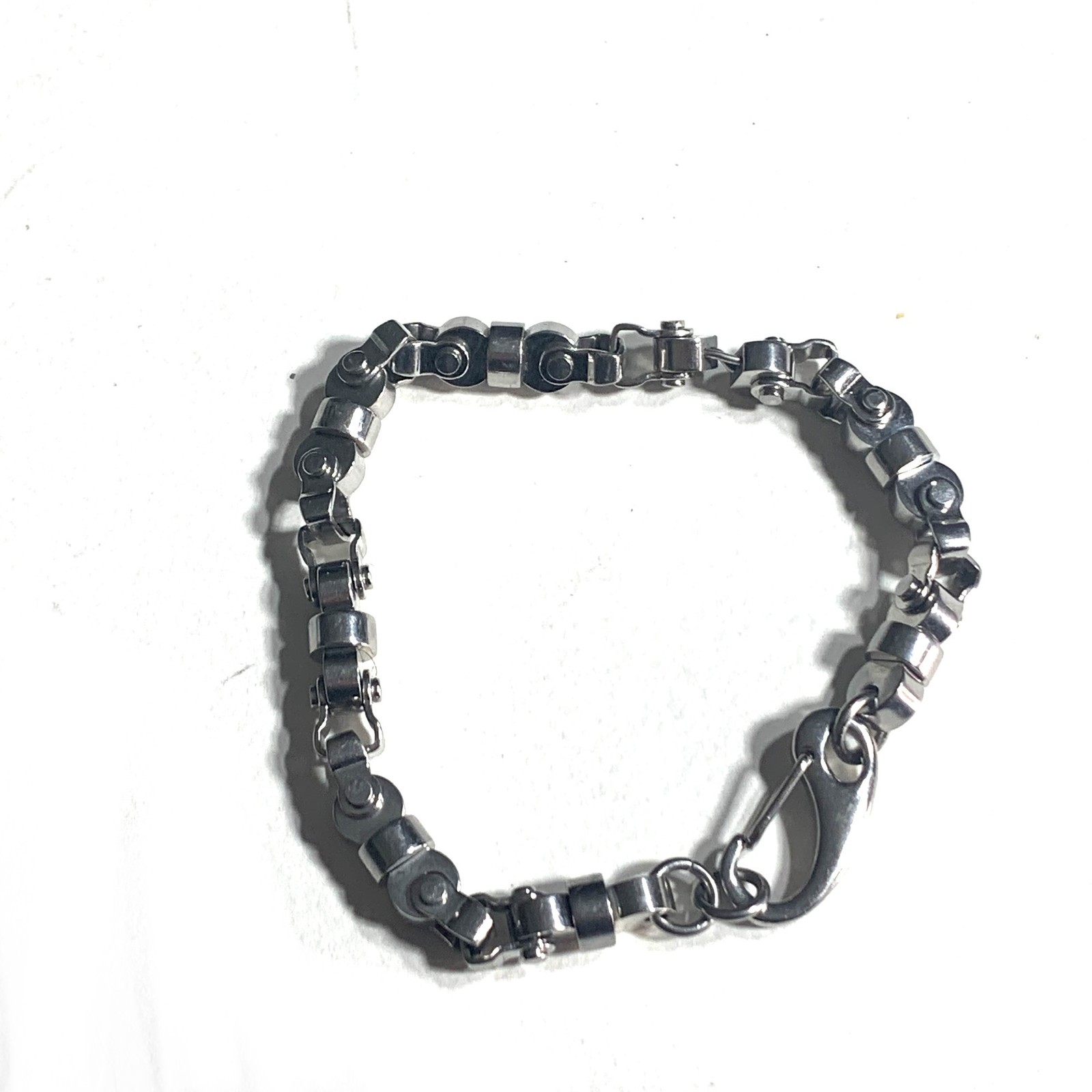 Mens Stainless Steel Bike Biker Chain Link Bracelet Slight Flaw See Photos