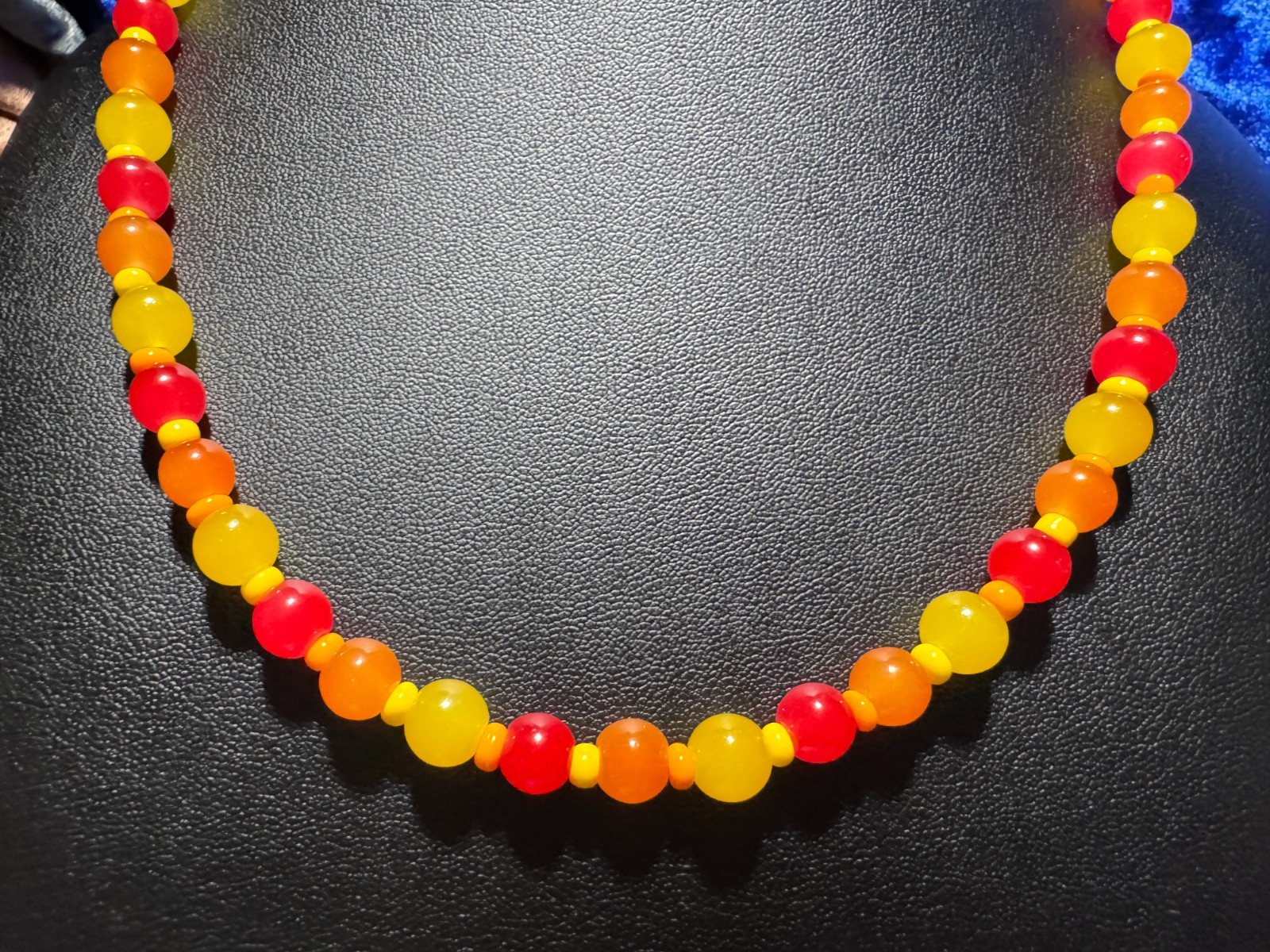 Glass High Quality Necklaces Green Yellow Purple Red Blue Orange Pink 8mm 20″+
