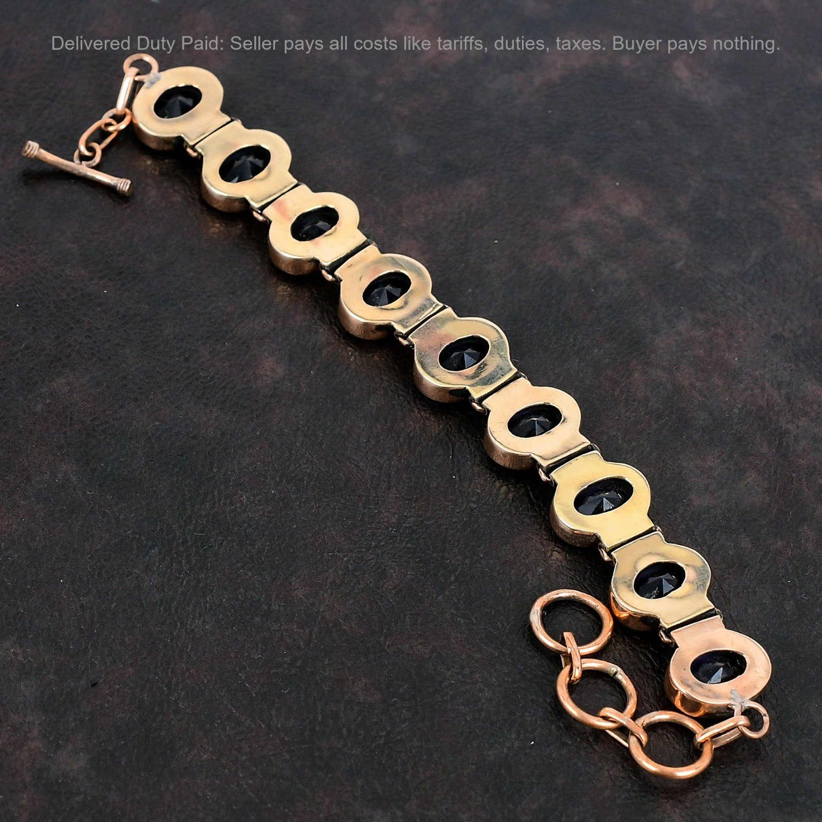 Copper African Amethyst Gemstone Bezel Anniversary Mother Engagement Bracelet