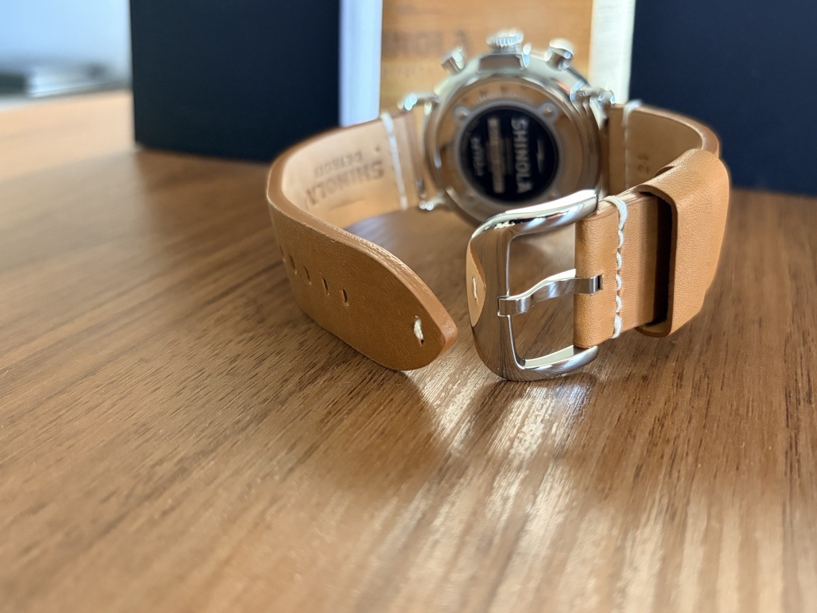 Shinola Runwell Argonite-5021 Chronograph Quartz Cream Dial Brown Leather Strap