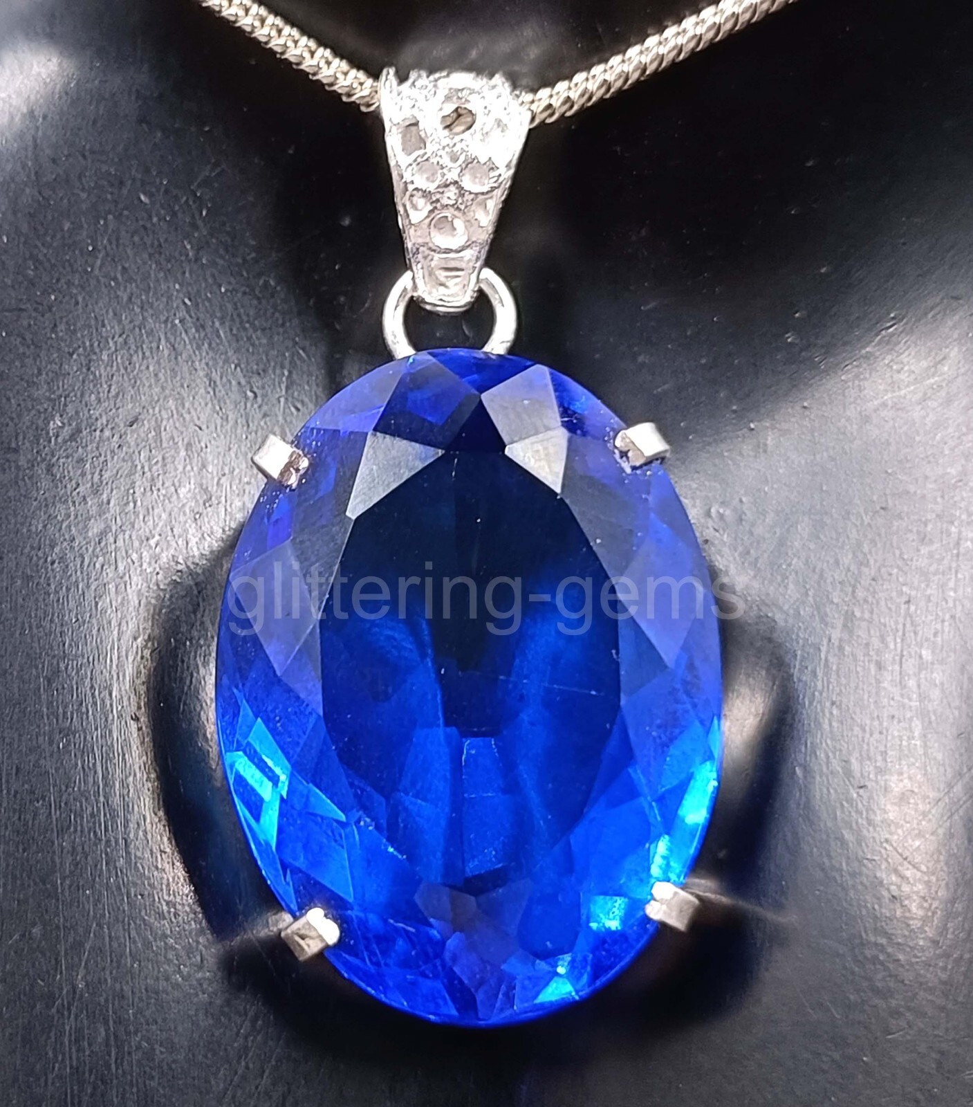 Natural Blue Sapphire 62.45Ct IGL Oval Cut 925 Solid Pendant Loose Gemstone 5MSB