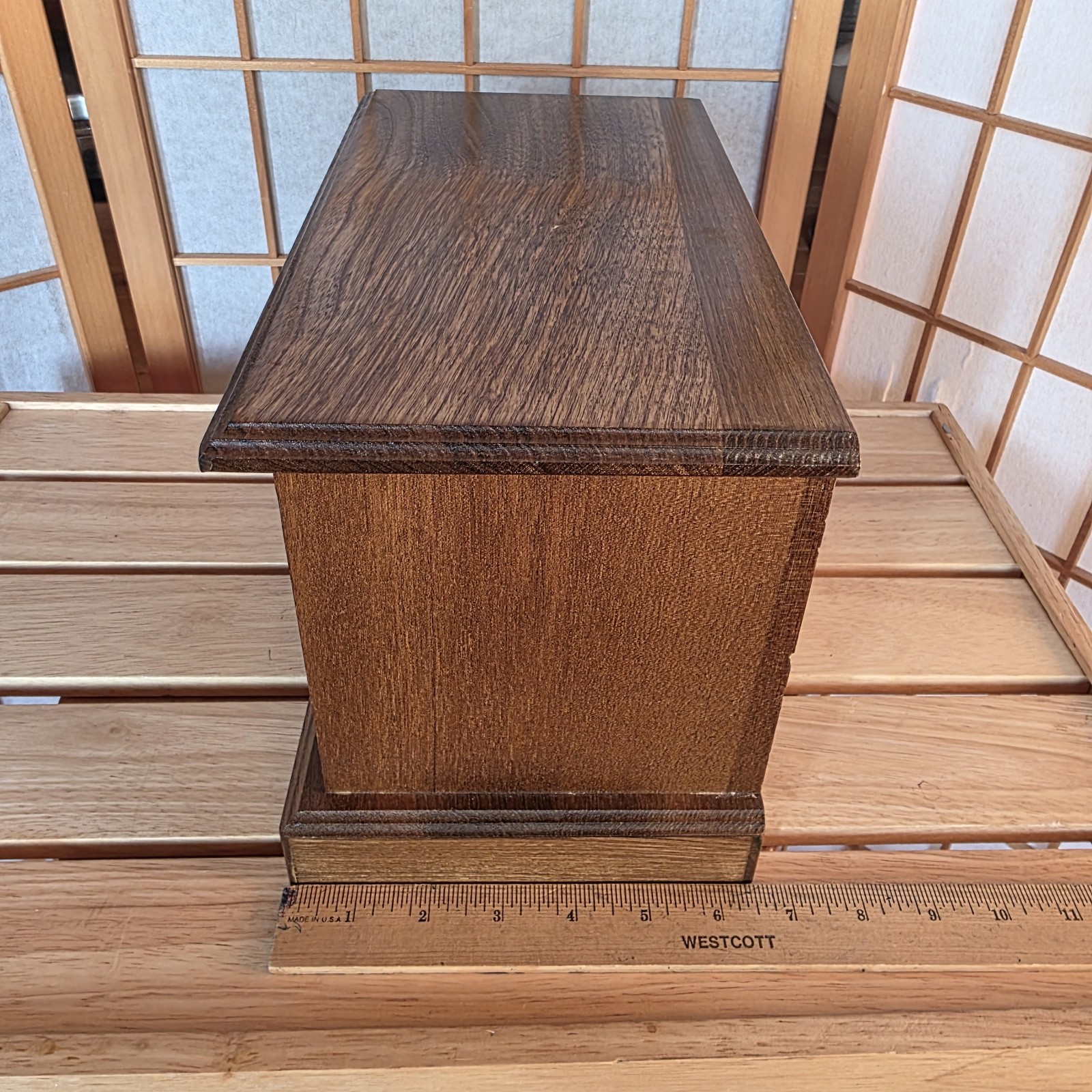 70-80s Wooden Credenza Jewelry Box Chest Armoire Side Wings Country Charm