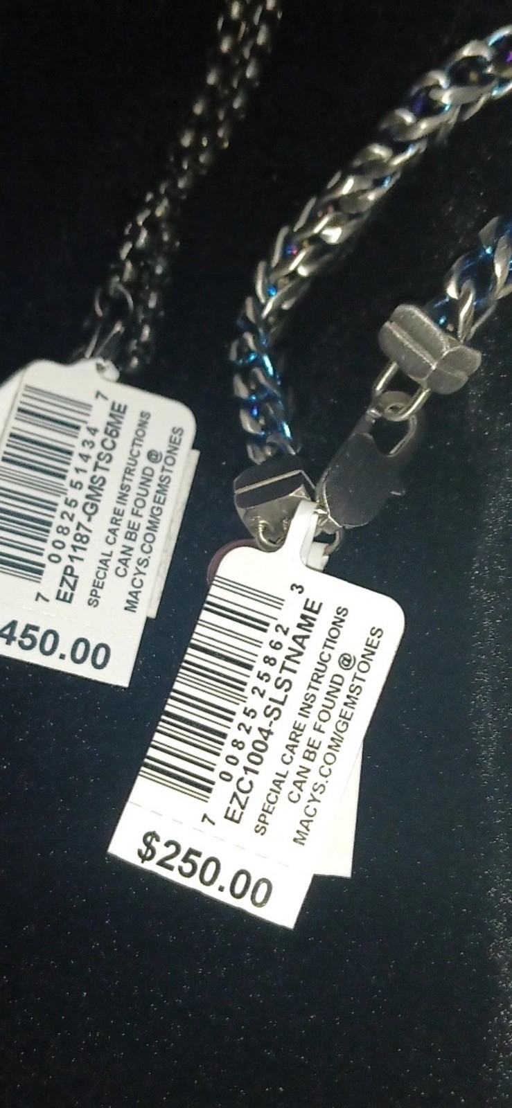 Macy’s Signed Silver Tone Fox Link Chain Necklace, Silver no stone 22 inch