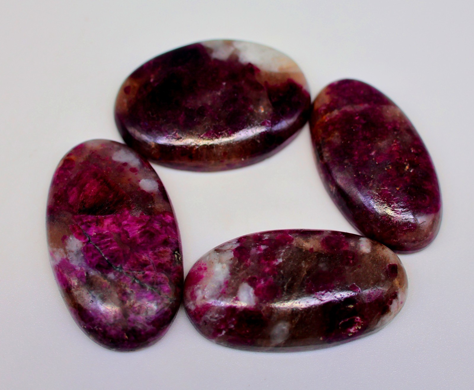 150 Ct Bulk Lot Natural Red Tourmaline Quartz Oval Cabochon Gemstone KZ-56