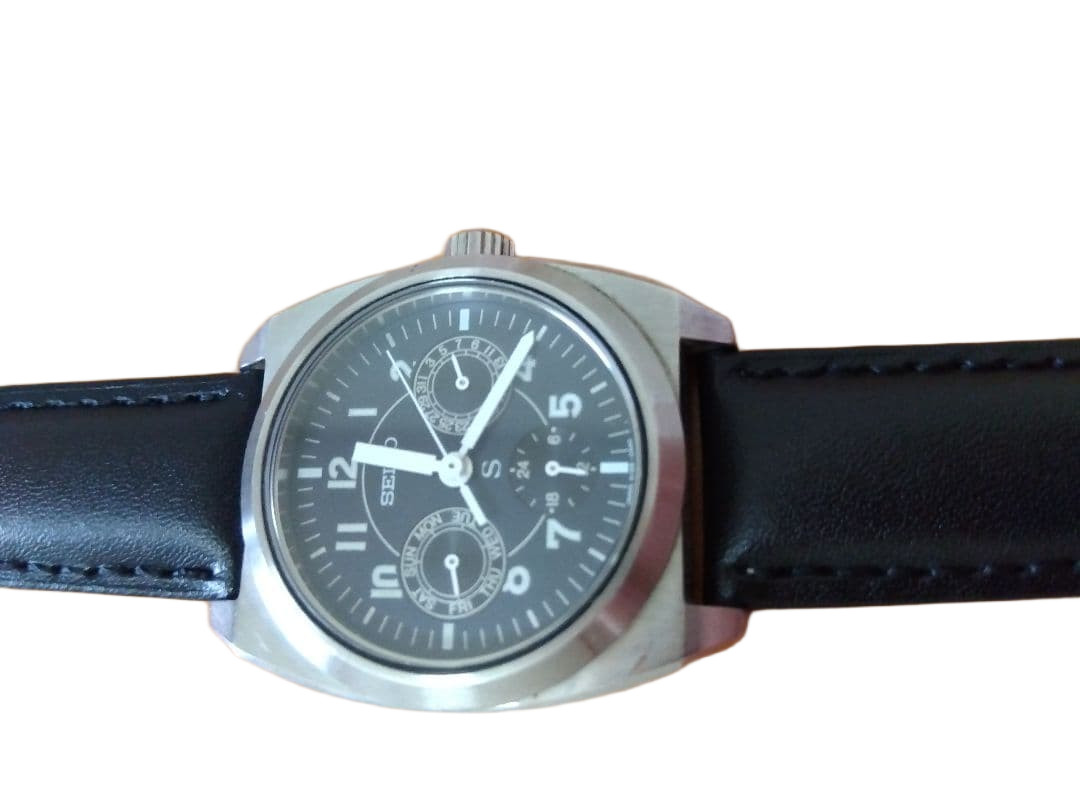 Exc+5 Vintage Seiko SUS 5Y89-0A50 Blue Dial Analog Quartz 35mm Men Watch JDM