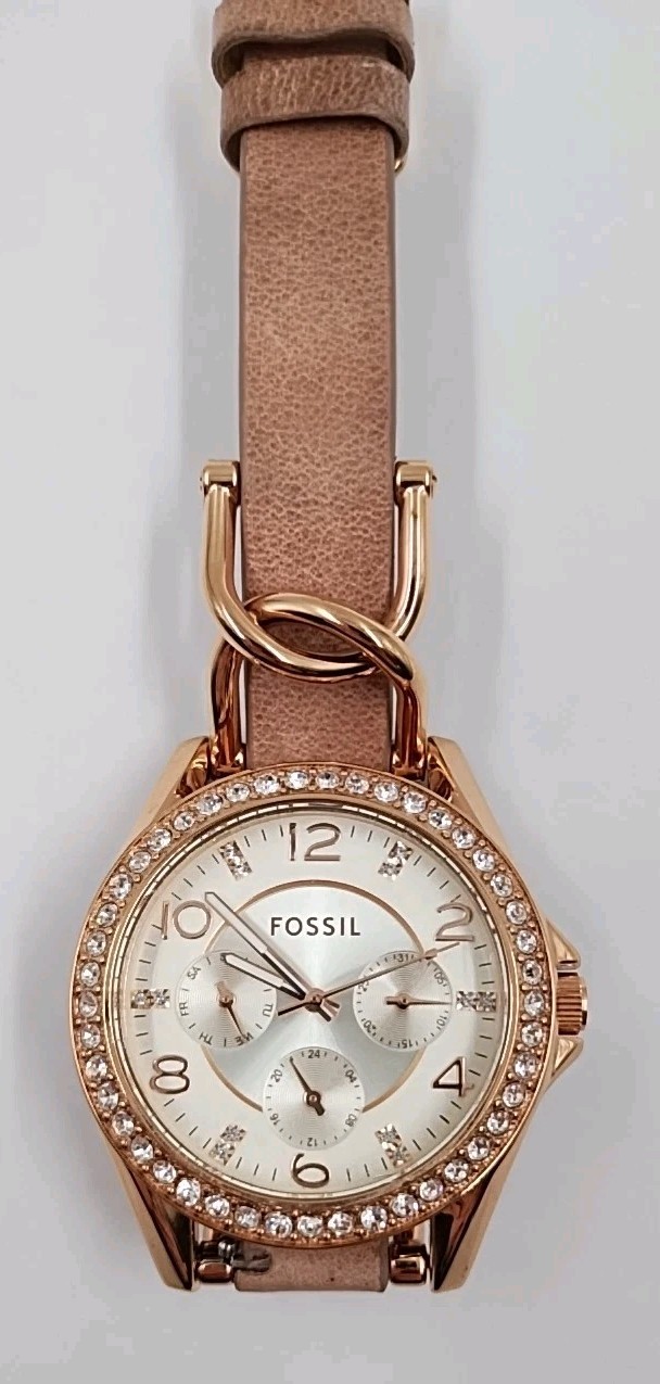 Fossil Riley Watch Women’s 38mm Silver Dial Rose Gold Tone – (Z3-B17)