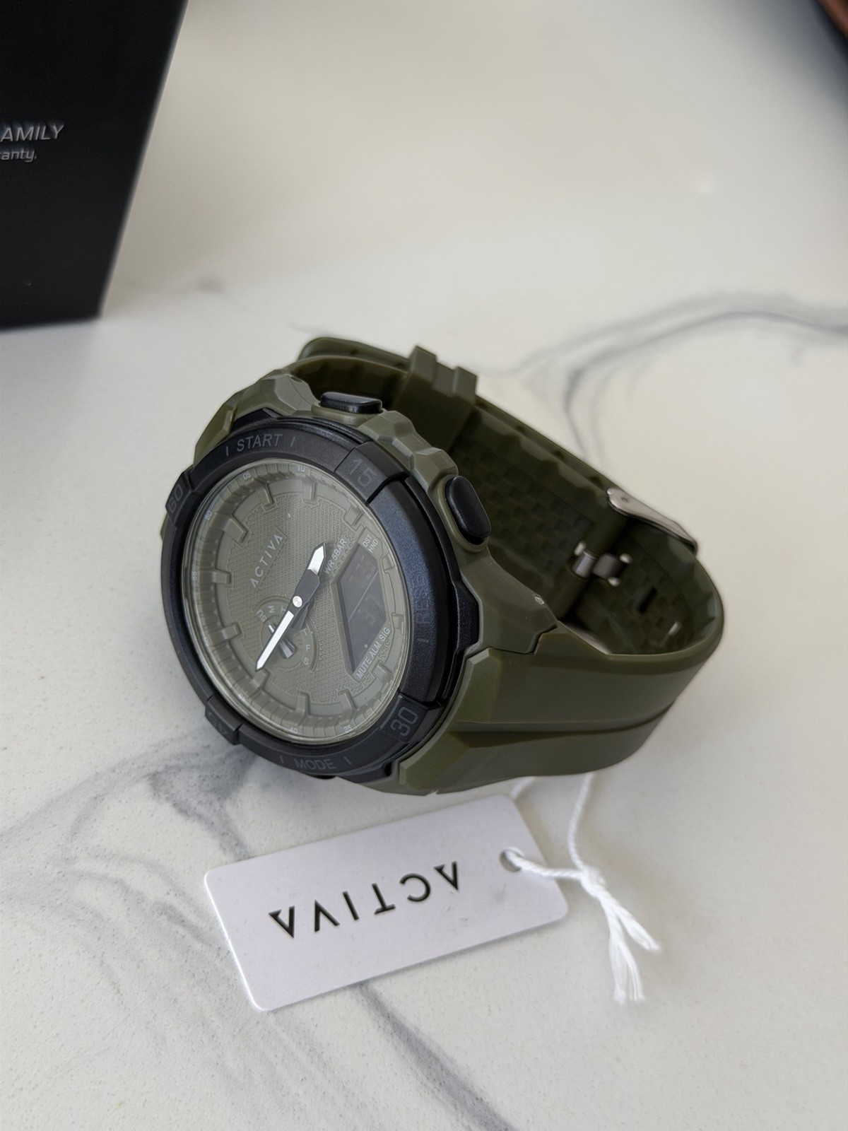 Activa Spry X Invicta Digital Essentials Men 53mm ABS Army Green ACW2583-005 NEW