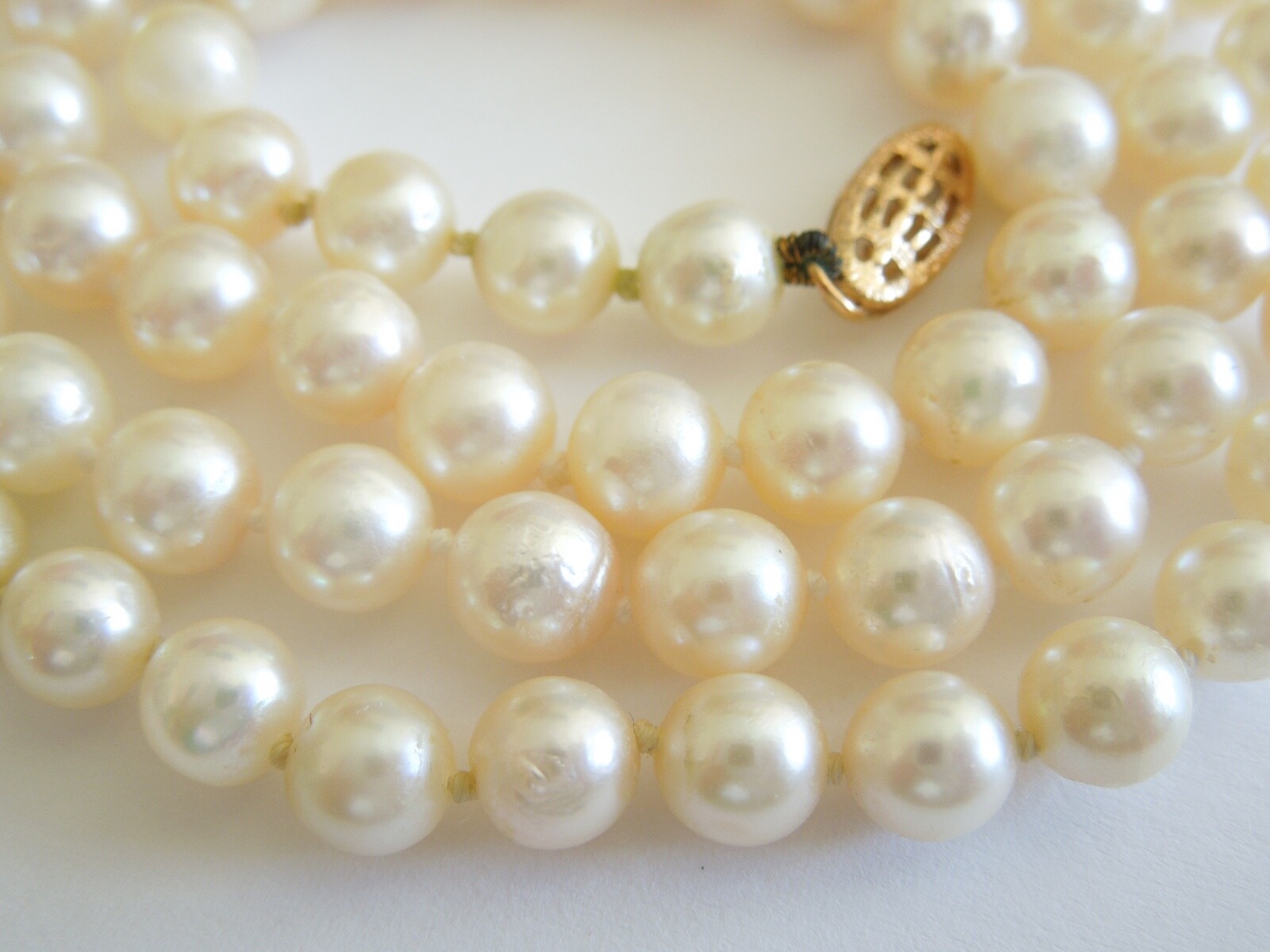 Necklace Pearls 14K 585 Gold Yellow Gold Clasp 19.7 g / Approx. 46 cm