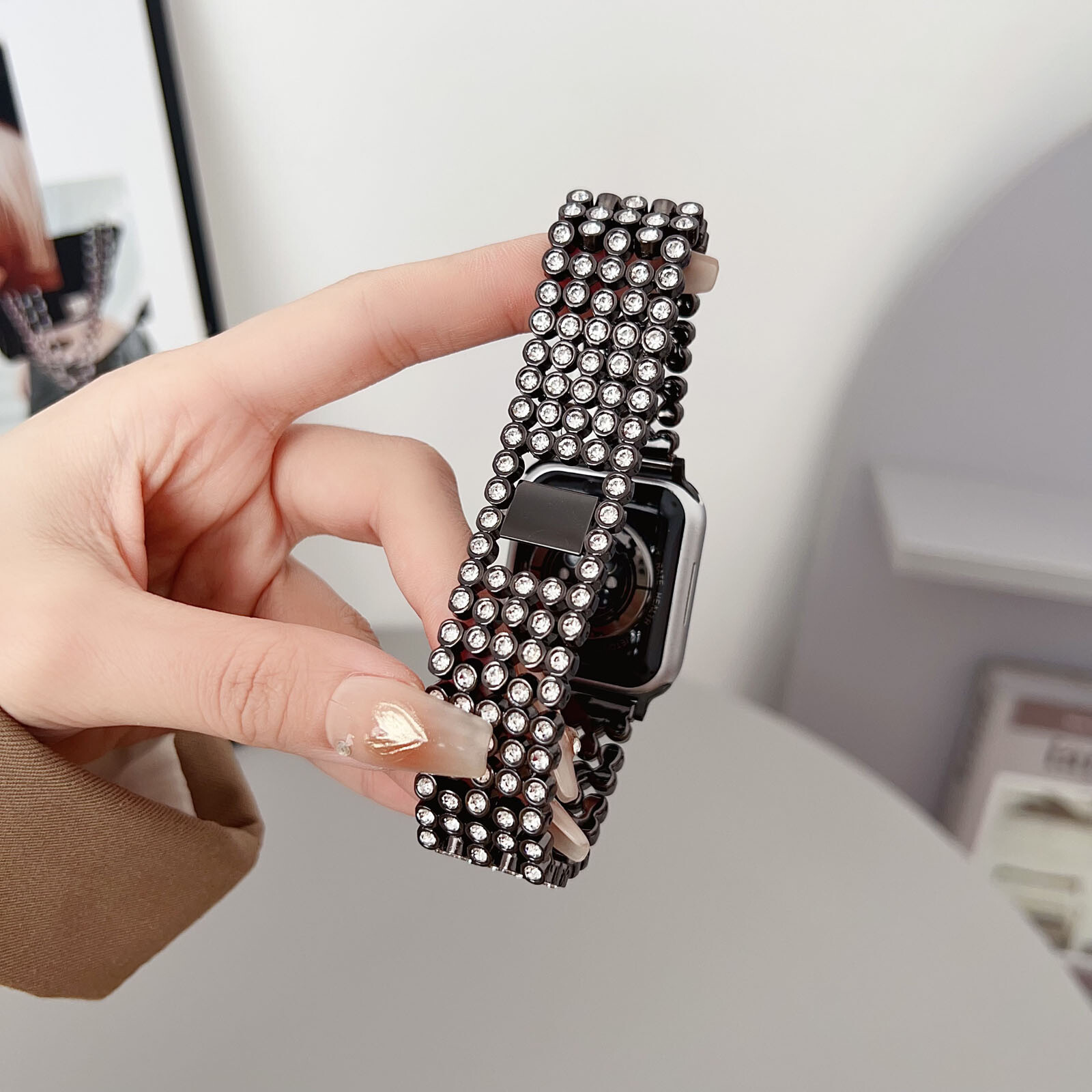 Bling Women Luxury Watch Band Strap For iWatch Ultra 2/1 Series 10/9/8/7/SE/6/5