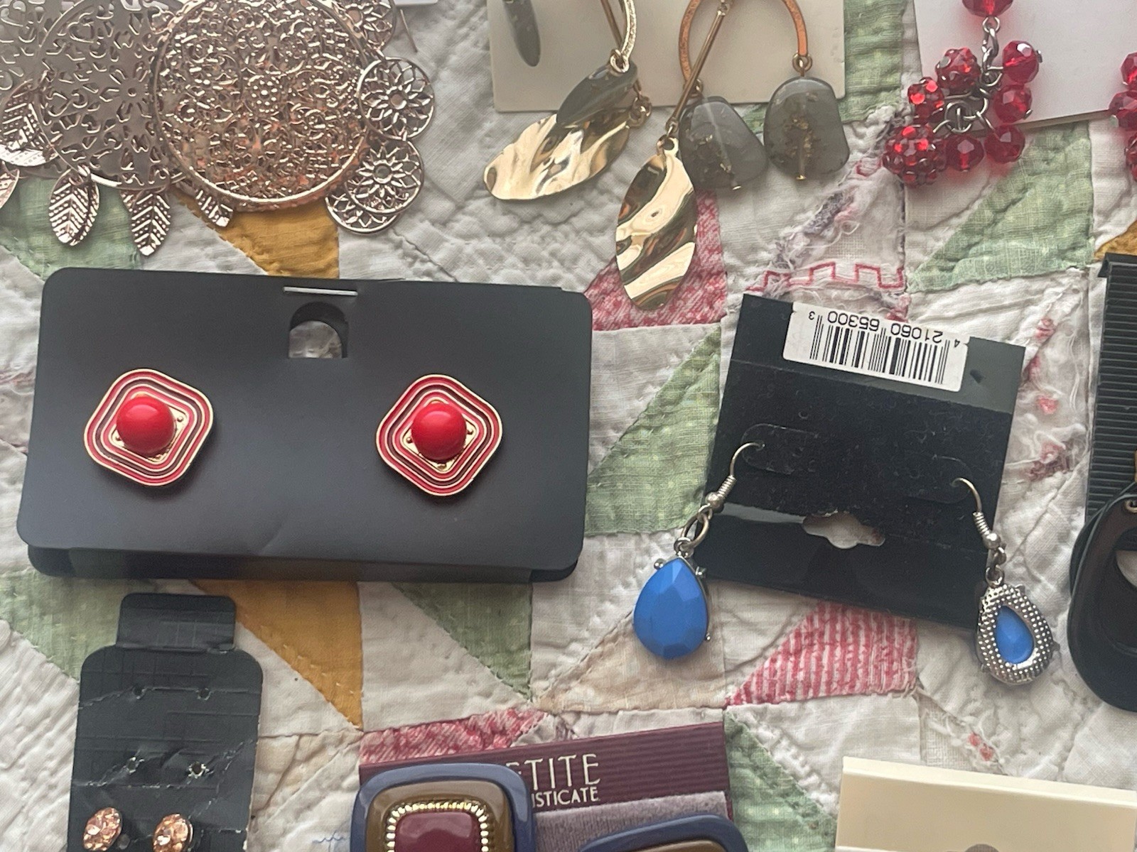 EARRINGS LOT DANGLE DROP HOOP STUD