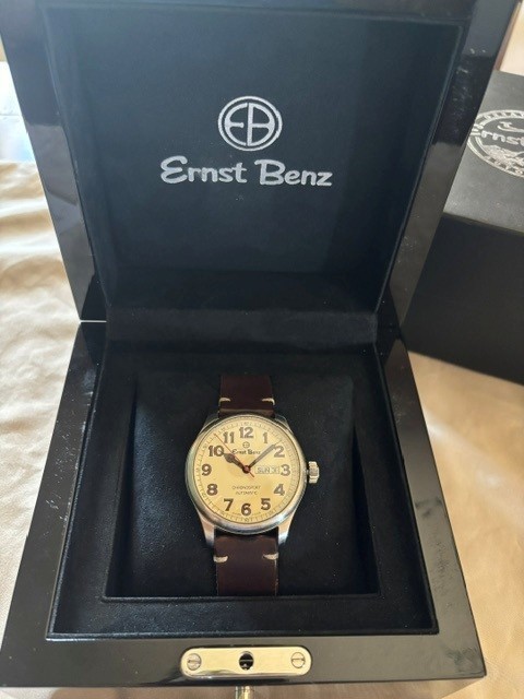 Ernst Benz 44mm ChronoFlite Parchment Dial Watch w/ Box and Manual – LOWER PRICE