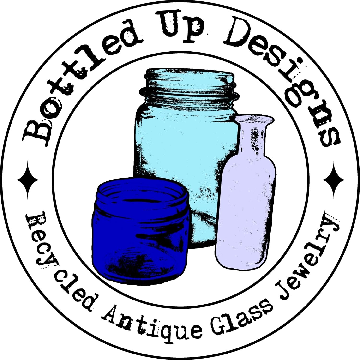 Antique Brass Dangle Earrings with Recycled Mason Jar Glass – Unique Jewelry
