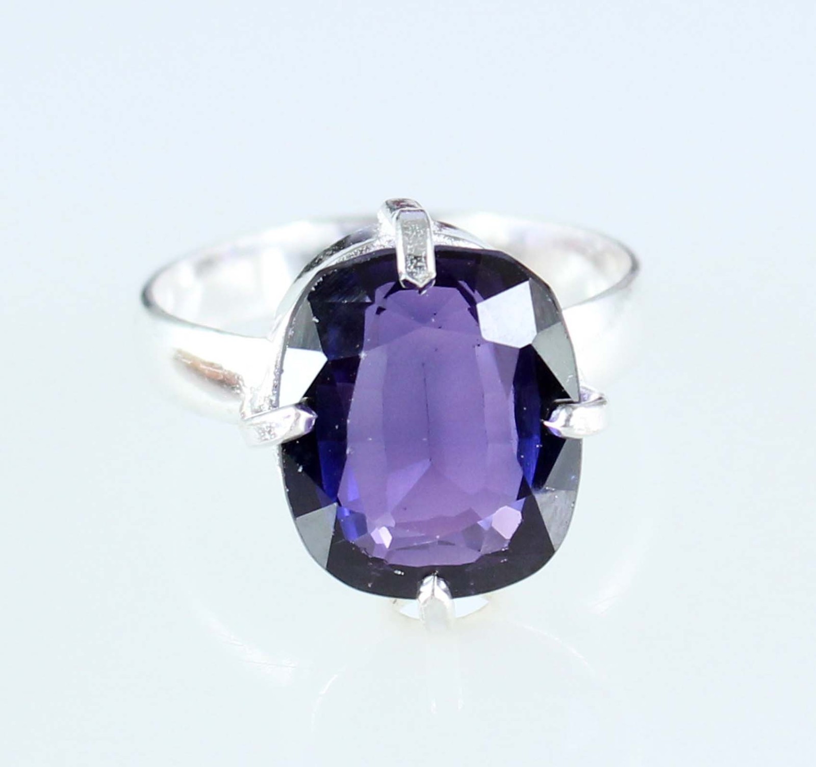 No Tariffs Natural 11.15 Ct Boysenberry Sapphire Cushion Gemstone Certified Ring