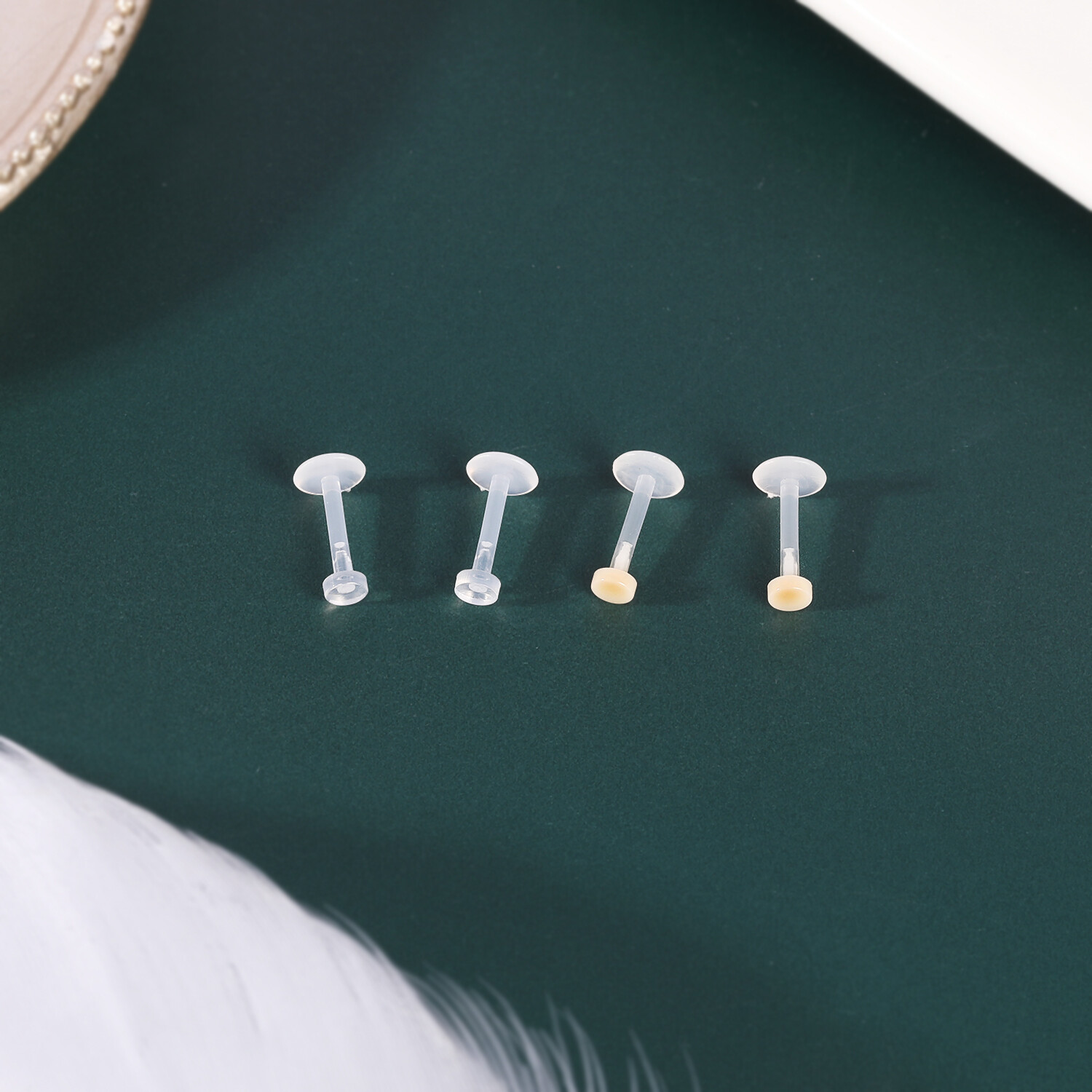 9Pcs Clear Acrylic Retainer Lip Rings Nose Stud Ear Helix Tragus Labret Piercing