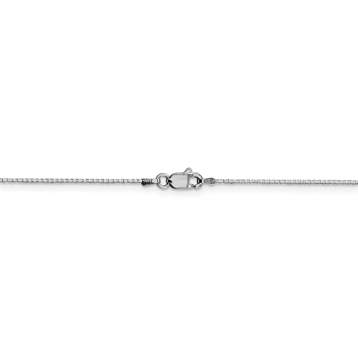 14k White Gold 0.95mm Solid Plain Box Link Chain w/ Lobster Clasp 16″ – 30″